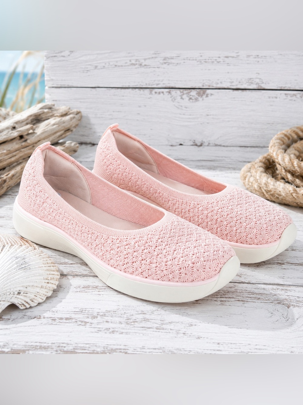 Keds Pink Knit Foam Tech Slip-On Comfort Flats 8.5